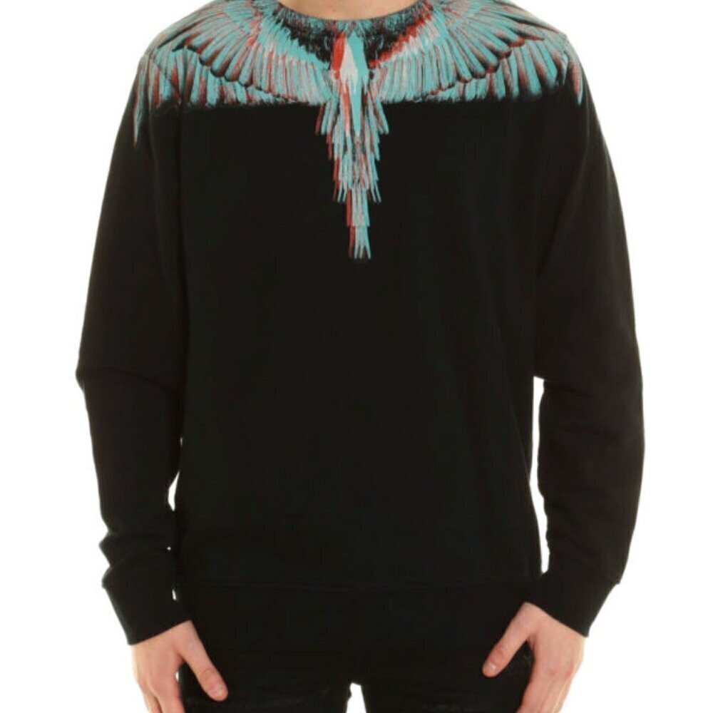 Marcelo Burlon Men's Wings Sweater Relaxed Whimsy Goth Grunge Designer Dark XS